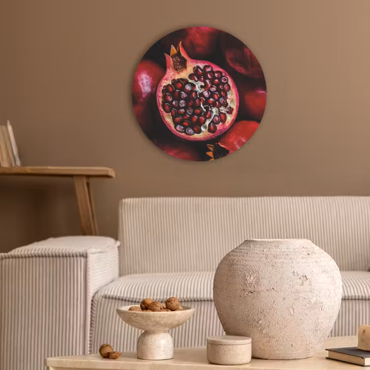 Granaatappel - Rood - Fruit Akoestische PET Vilt - Rond klein -sfeer1