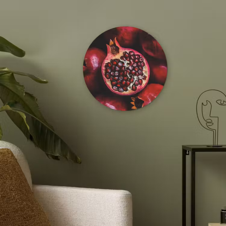 Granaatappel - Rood - Fruit Akoestische PET Vilt - Rond klein -sfeer2