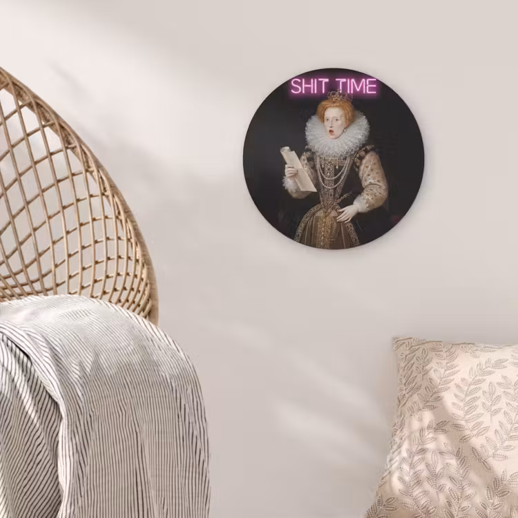 Portret - Humor - Neon Akoestische PET Vilt - Rond klein -sfeer4