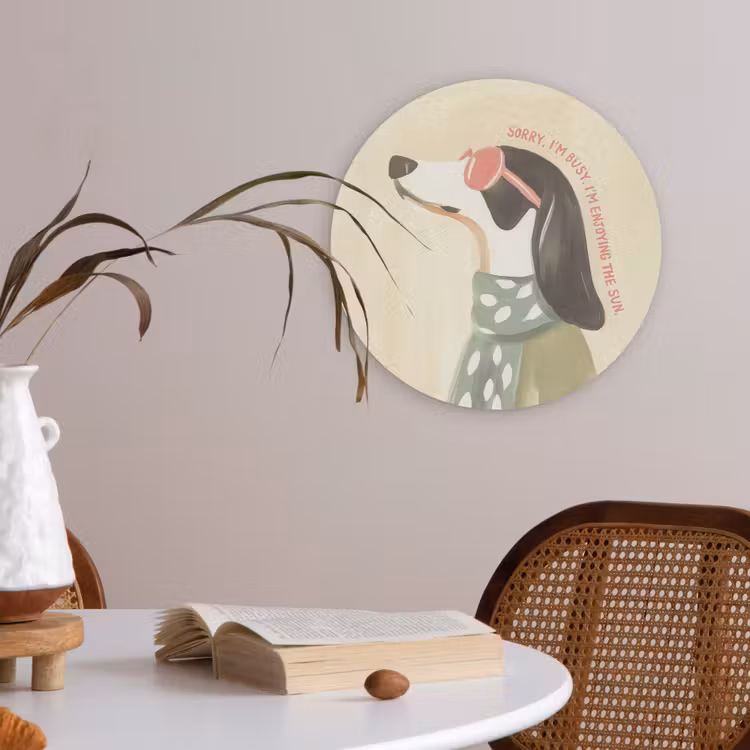 Quote - Hond - Zonnebril Akoestische PET Vilt - Rond klein -sfeer3