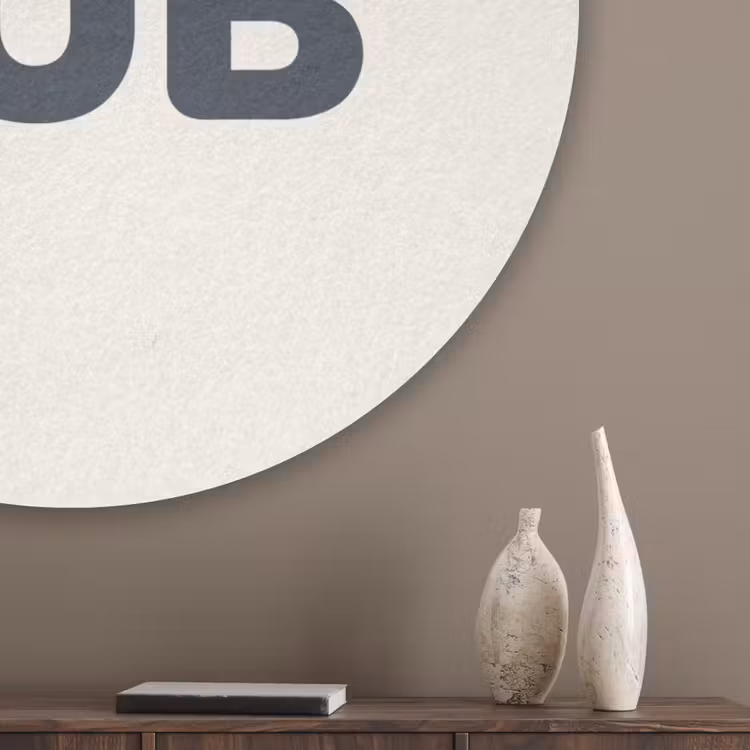 Quote - Grijs - Wit Akoestische PET Vilt - Rond klein -sfeer5_closeup