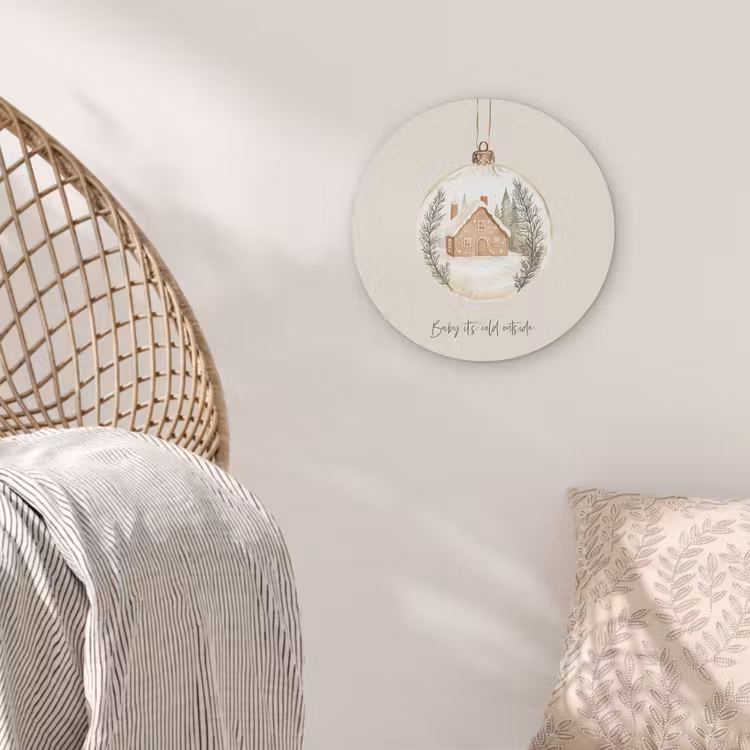 Quote - Winter - Kerst - Beige - Kerstbal Akoestische PET Vilt - Rond klein -sfeer4