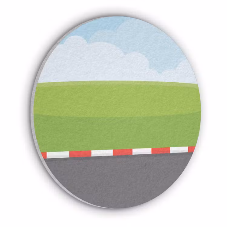 Racebaan - Illustratie - Sport - Kleurrijk Akoestische PET Vilt - Rond klein -3d