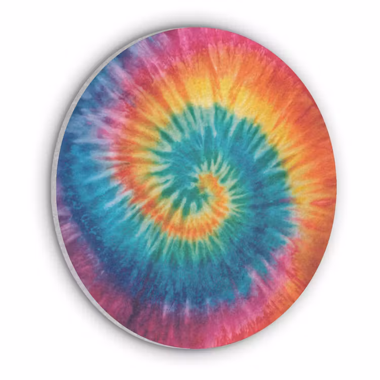 Regenboogkleuren - Tie dye - Akoestische PET Vilt - Rond klein -3d