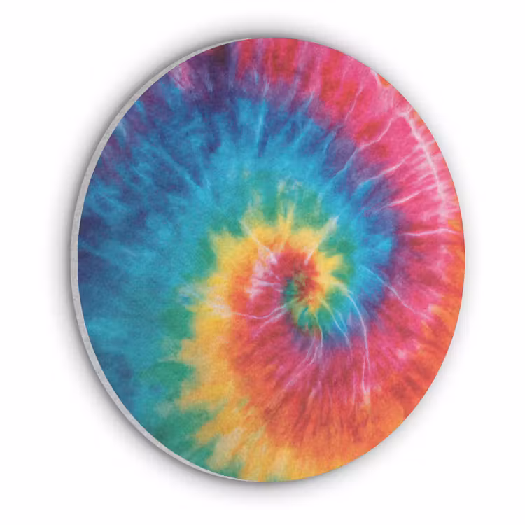 Regenboog - Tie dye - Kleurrijk - Blauw Akoestische PET Vilt - Rond klein -3d