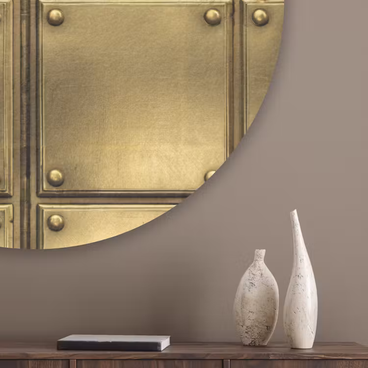 Platen - Industrieel - Stoer - Goud Akoestische PET Vilt - Rond klein 838 -sfeer5_closeup