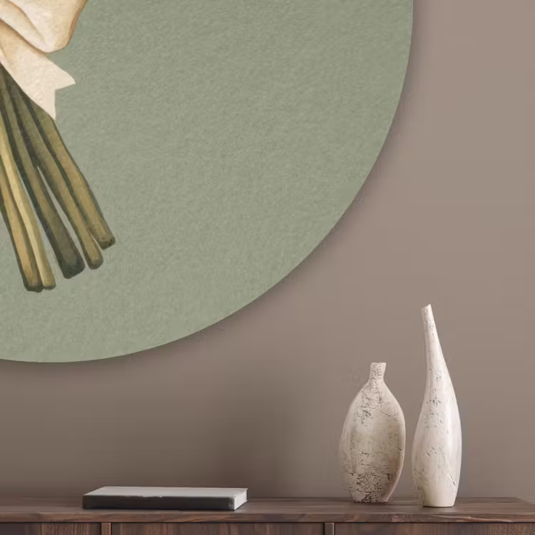 Lint - Boeket - Groen - Quote Akoestische PET Vilt - Rond klein -sfeer5_closeup