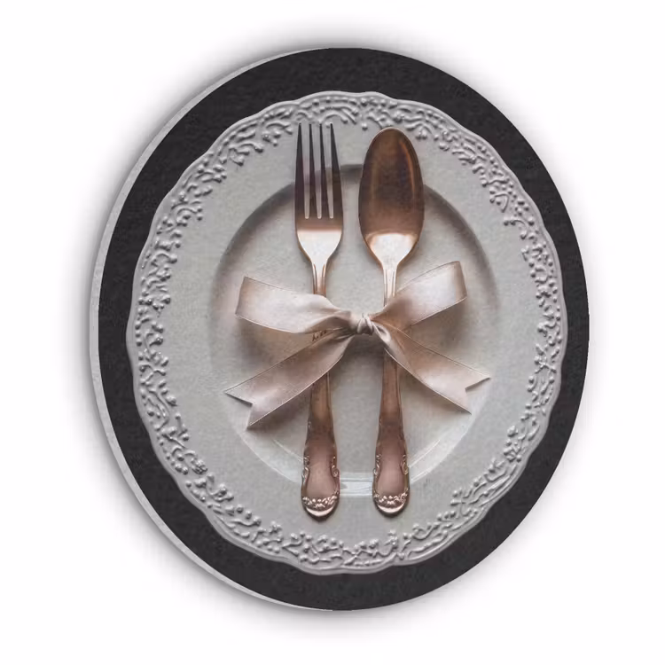 Rose - Strik - Bestek Akoestische PET Vilt - Rond klein -3d