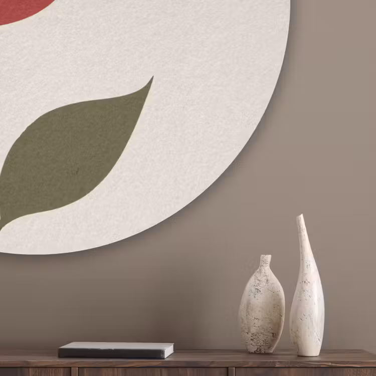 Roos - Rood - Bloem - Valentijn Akoestische PET Vilt - Rond klein -sfeer5_closeup