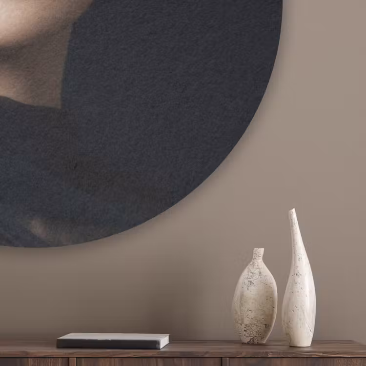 Roos - Tijdloos - Zwart Akoestische PET Vilt - Rond klein -sfeer5_closeup