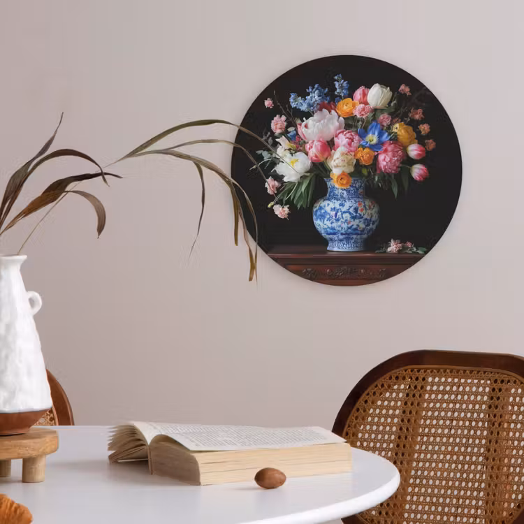 Rozen - Bloemen - Vaas - Boeket Akoestische PET Vilt - Rond klein -sfeer3