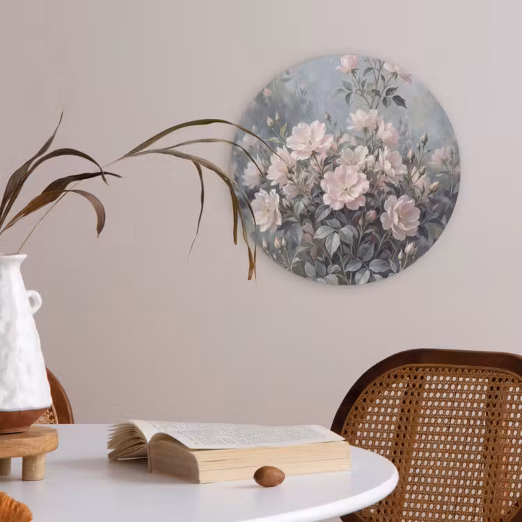 Rozen - Illustratie - Roze Akoestische PET Vilt - Rond klein -sfeer3