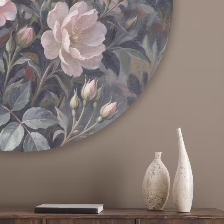 Rozen - Illustratie - Roze Akoestische PET Vilt - Rond klein -sfeer5_closeup