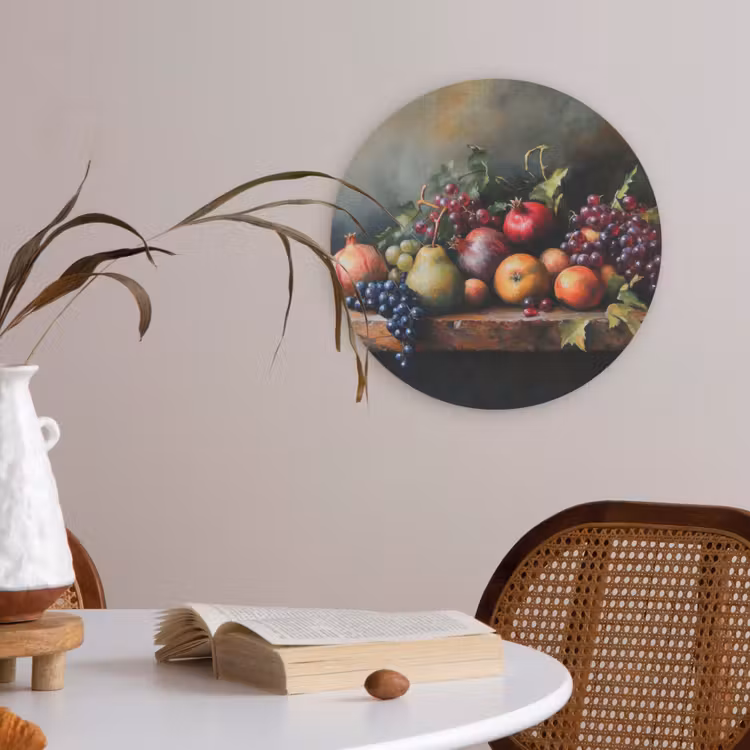 Rustiek - Stilleven - Fruit Akoestische PET Vilt - Rond klein -sfeer3