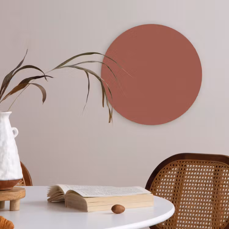 Rustic - Terracotta - Oranje Akoestische PET Vilt - Rond klein 838 -sfeer3