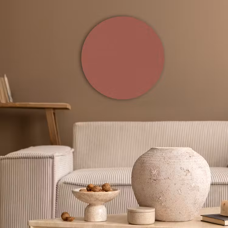 Rustic - Terracotta - Oranje Akoestische PET Vilt - Rond klein 838 -sfeer1