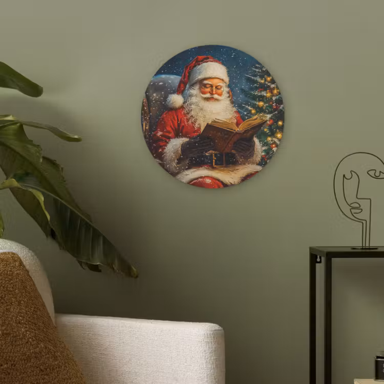 Kerstman - Kerst - Winter - Kerstboom Akoestische PET Vilt - Rond klein -sfeer2