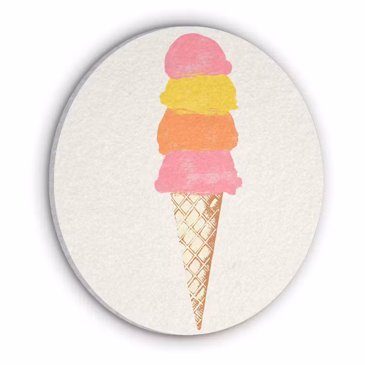 Schepijs - Hoorntje - Illustratie - Minimalistisch Akoestische PET Vilt - Rond klein -3d