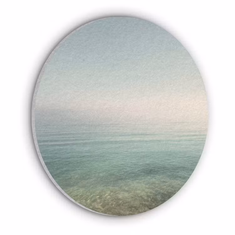 Zee - Horizon - Blauw - Mist Akoestische PET Vilt - Rond klein -3d