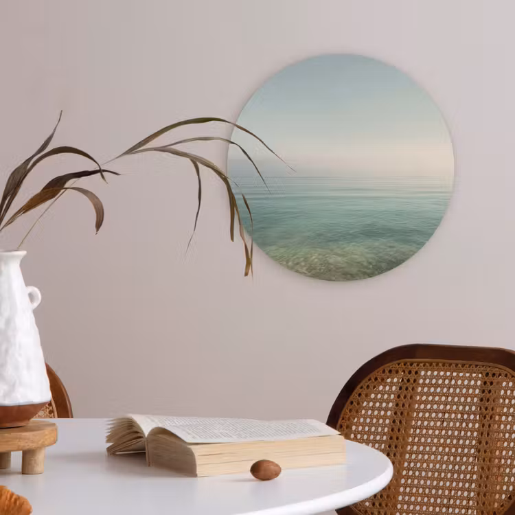 Zee - Horizon - Blauw - Mist Akoestische PET Vilt - Rond klein -sfeer3