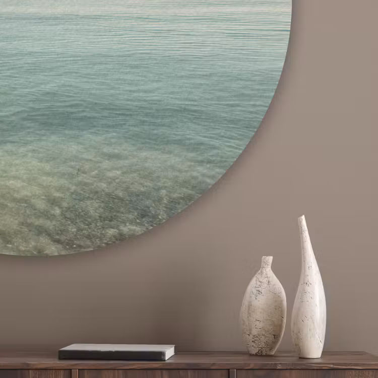 Zee - Horizon - Blauw - Mist Akoestische PET Vilt - Rond klein -sfeer5_closeup