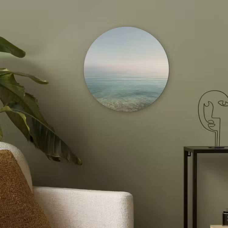 Zee - Horizon - Blauw - Mist Akoestische PET Vilt - Rond klein -sfeer2