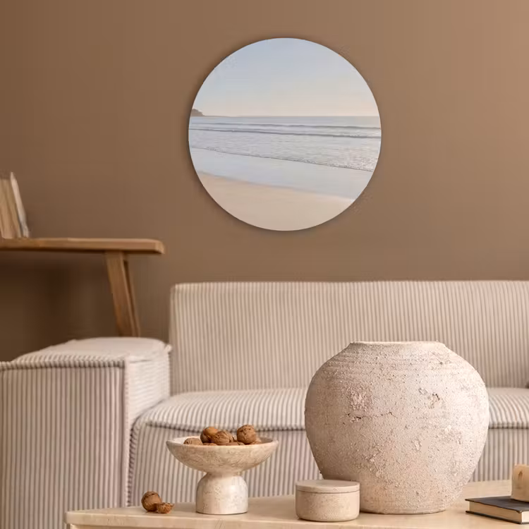 Zee - Zon - Zand Akoestische PET Vilt - Rond klein -sfeer1