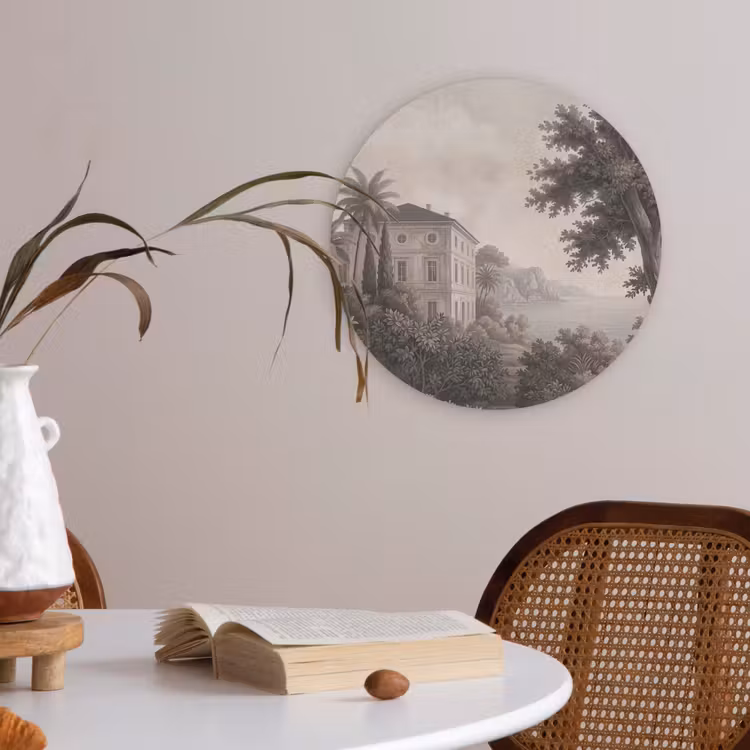 Zee - Villa - Beige Akoestische PET Vilt - Rond klein -sfeer3