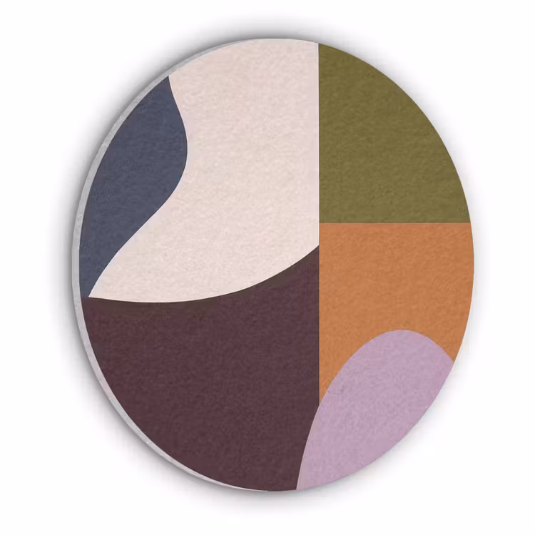 Vormen - Abstract - Kleuren - Vierkant Akoestische PET Vilt - Rond klein -3d