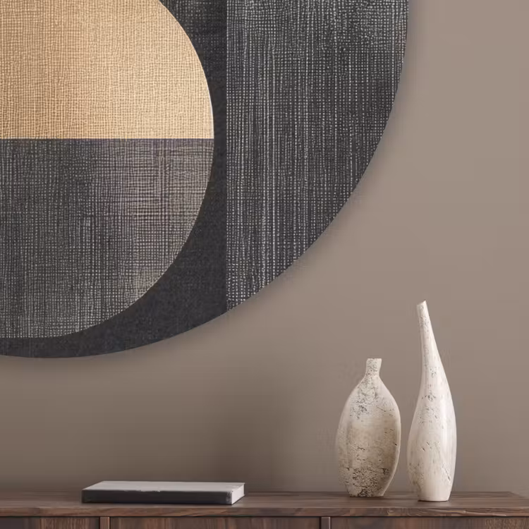 Vormen - Modern - Zwart Akoestische PET Vilt - Rond klein -sfeer5_closeup