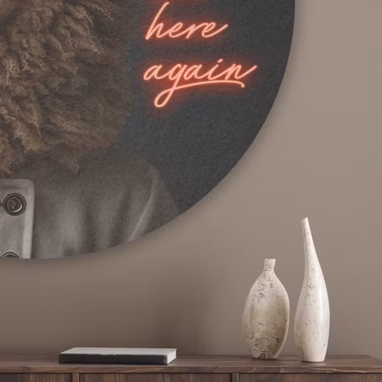 Schaap - Kokskleding - Neon - Quote Akoestische PET Vilt - Rond klein -sfeer5_closeup