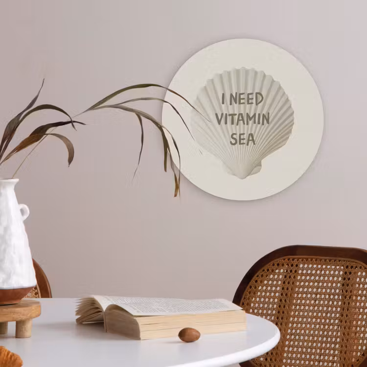 Schelp - Quote - Groen Akoestische PET Vilt - Rond klein -sfeer3