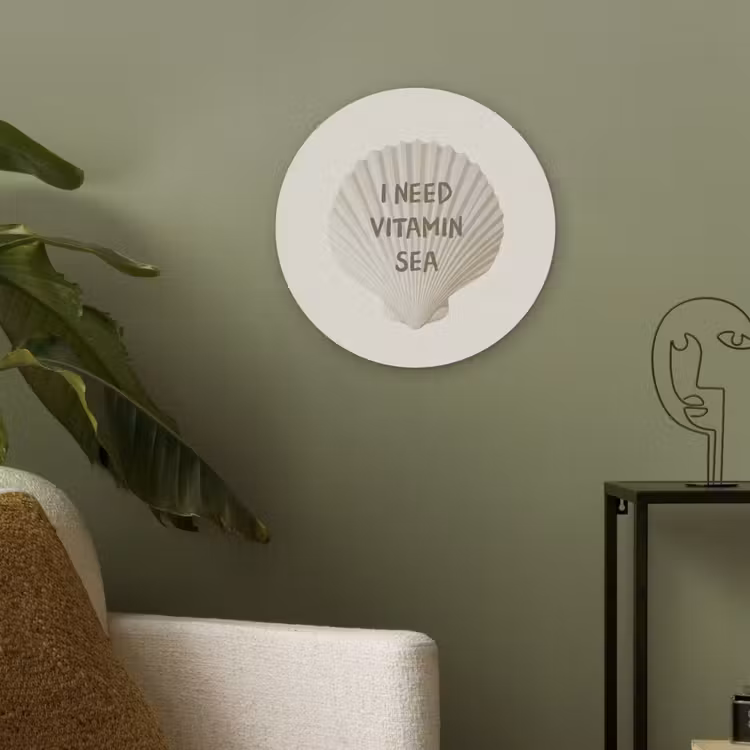 Schelp - Quote - Groen Akoestische PET Vilt - Rond klein -sfeer2