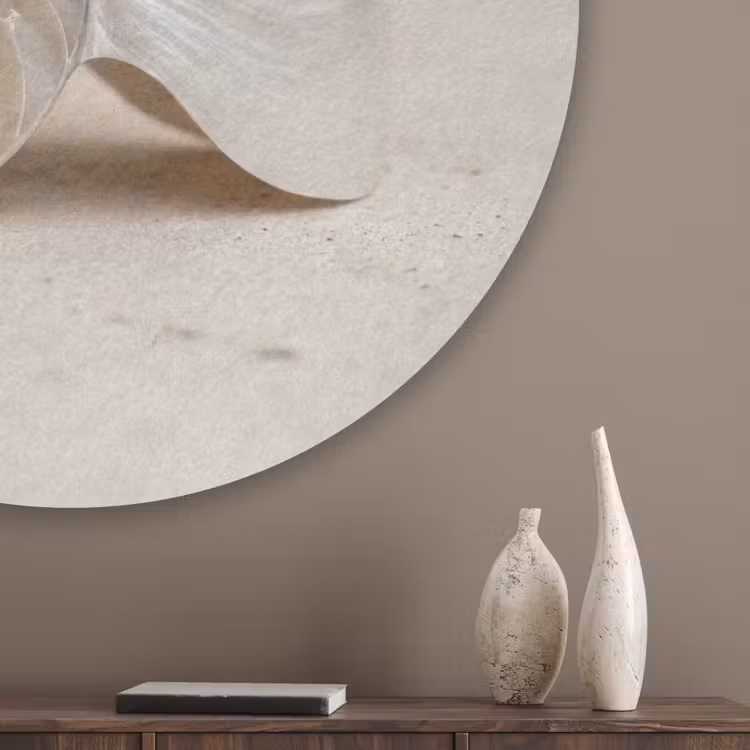 Schelp - Spiraal - Beige Akoestische PET Vilt - Rond klein -sfeer5_closeup
