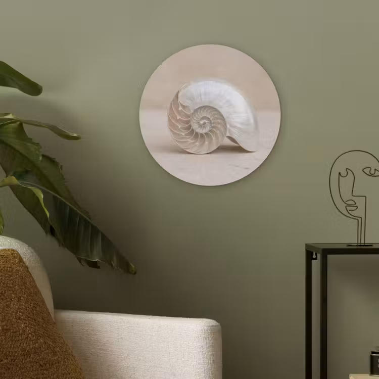 Schelp - Spiraal - Beige Akoestische PET Vilt - Rond klein -sfeer2