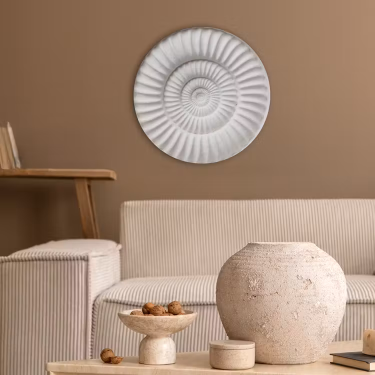 Schelp - Spiraal - Wit Akoestische PET Vilt - Rond klein -sfeer1