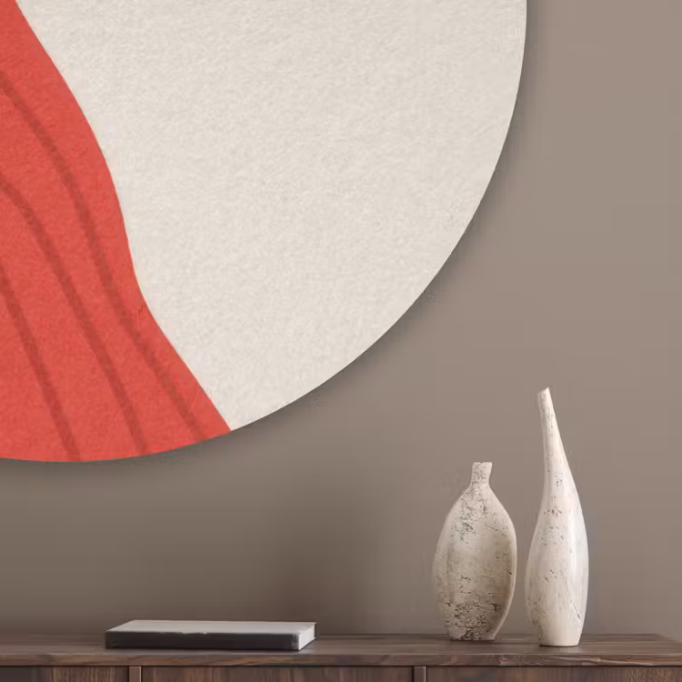 Silhouet - Hond - Trui - Rood Akoestische PET Vilt - Rond klein -sfeer5_closeup