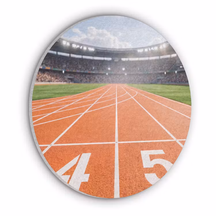 Sintelbaan - Stadion - Sport -Oranje Akoestische PET Vilt - Rond klein -3d