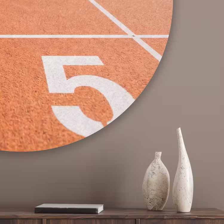 Sintelbaan - Stadion - Sport -Oranje Akoestische PET Vilt - Rond klein -sfeer5_closeup