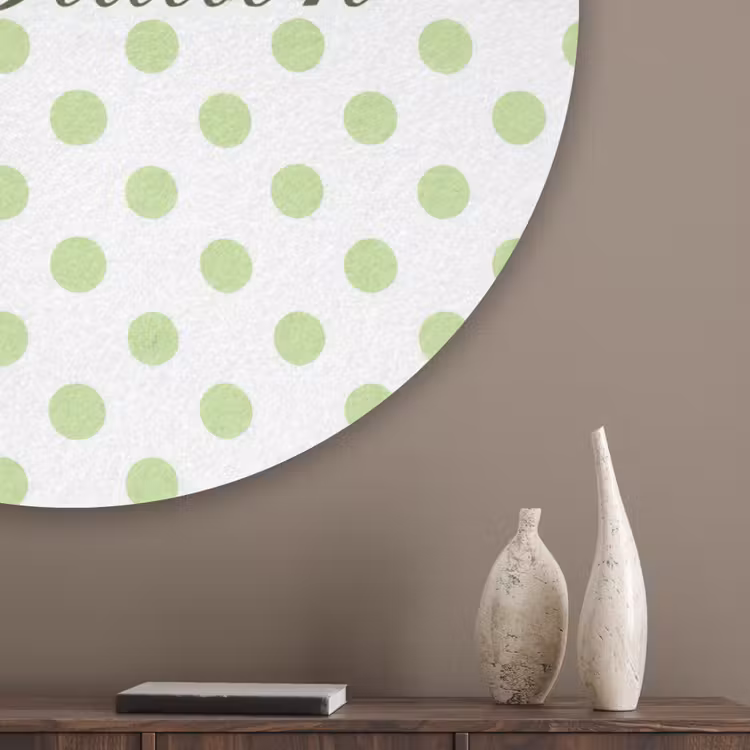 Snack Station - Groen - Stippen Akoestische PET Vilt - Rond klein -sfeer5_closeup