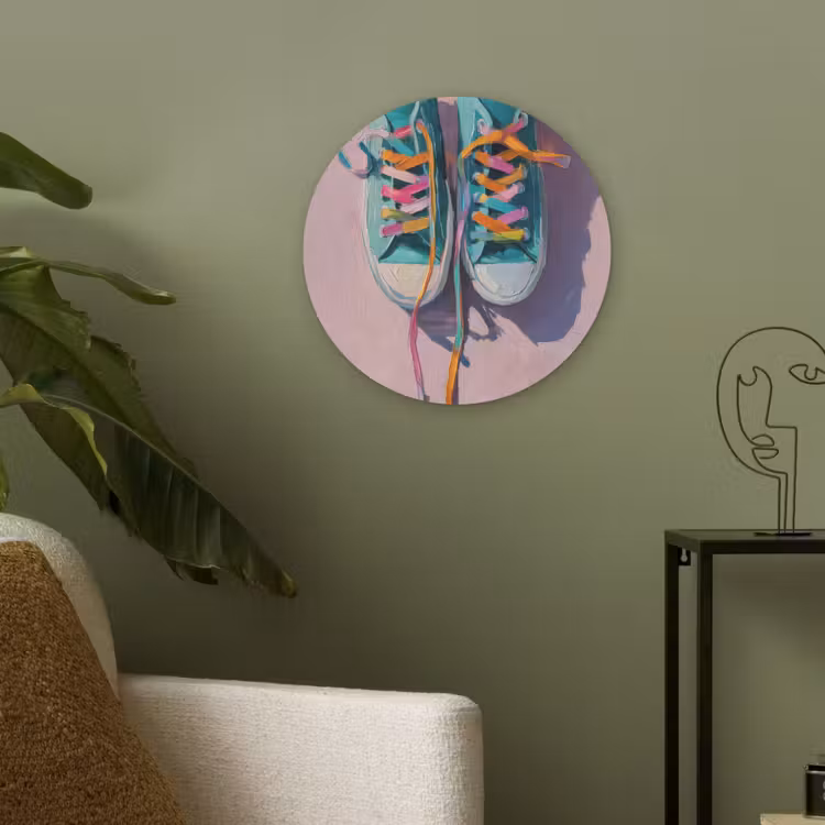 Sneakers - Veters - Kleurrijk - Schaduw Akoestische PET Vilt - Rond klein -sfeer2