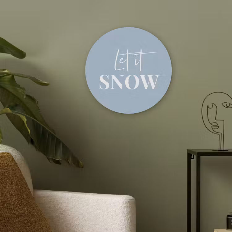 Sneeuw - Winter - Blauw - Let it snow Akoestische PET Vilt - Rond klein -sfeer2