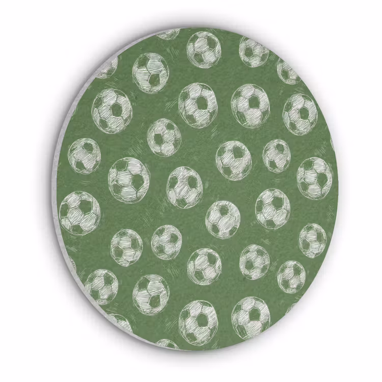 Voetbal - Sport - Groen Akoestische PET Vilt - Rond klein 838 -3d