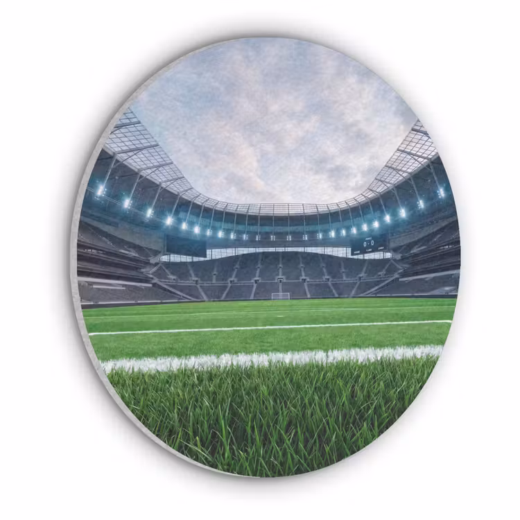 Voetbal - Stadion - Sport - Groen Akoestische PET Vilt - Rond klein -3d