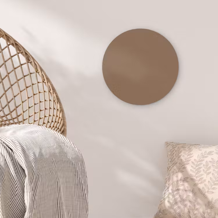 Soft - Walnut - Bruin Akoestische PET Vilt - Rond klein 838 -sfeer4