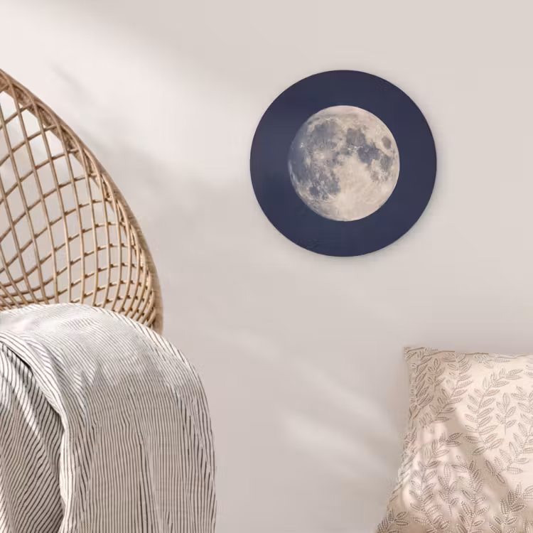 Ruimte - Maan - Kosmos Akoestische PET Vilt - Rond klein -sfeer4