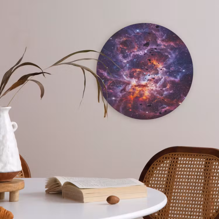 Space - Stars - Abstract - Colorful Akoestische PET Vilt - Rond klein -sfeer3