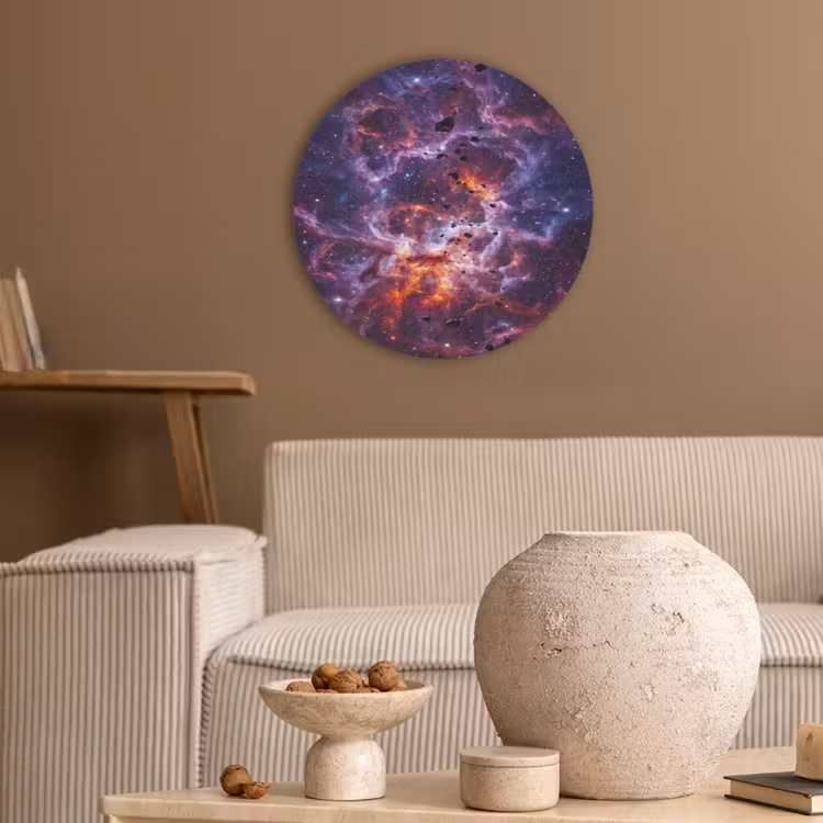 Space - Stars - Abstract - Colorful Akoestische PET Vilt - Rond klein -sfeer1
