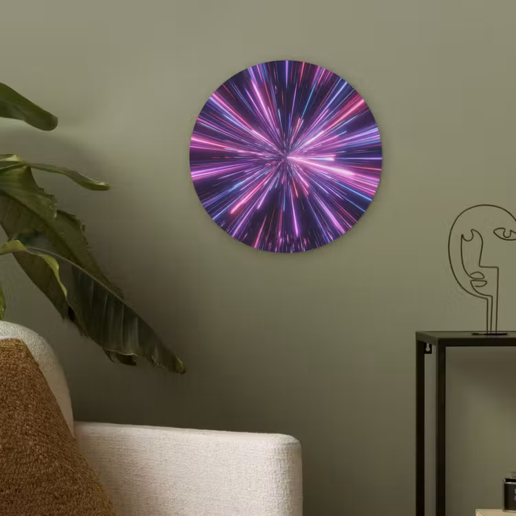 Lichtsnelheid - Ruimte - Roze - Paars Akoestische PET Vilt - Rond klein -sfeer2