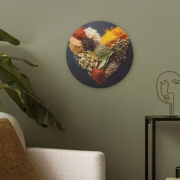 Specerijen - Mix - Hartvorm - Zwart Akoestische PET Vilt - Rond klein -sfeer2
